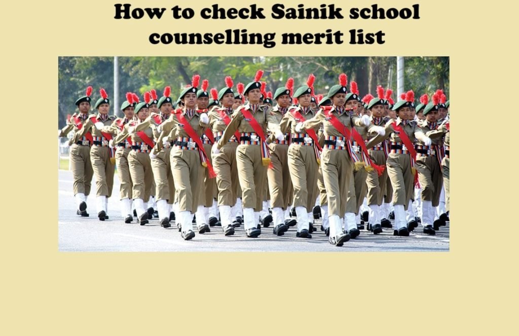Sainik School Counselling Merit List 2025