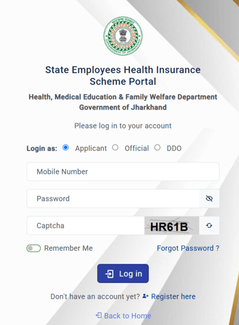 sehis jharkhand gov in login